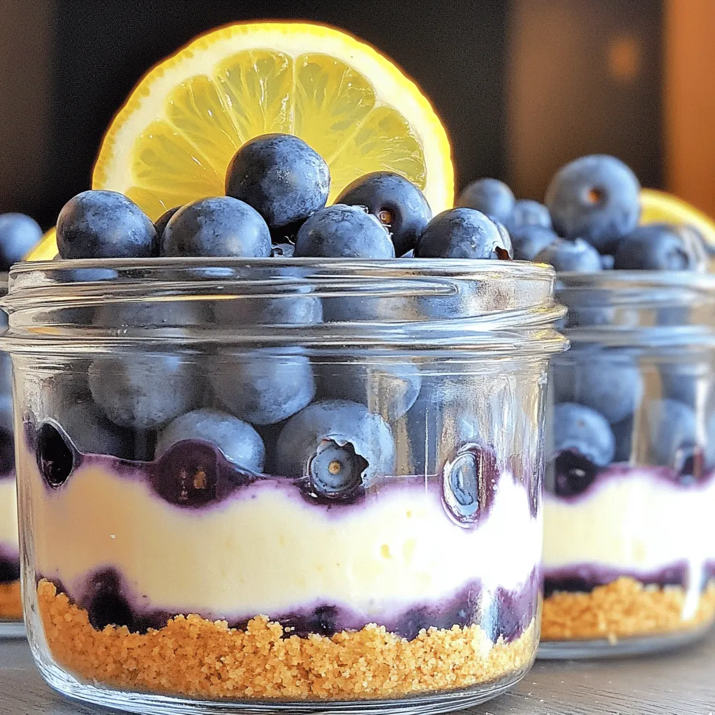 No-Bake Lemon Blueberry Cheesecake Jars Delight