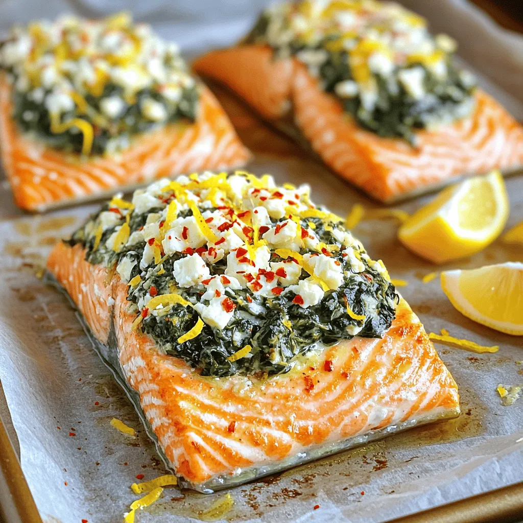 Baked Stuffed Salmon with Spinach &#038; Feta Delight