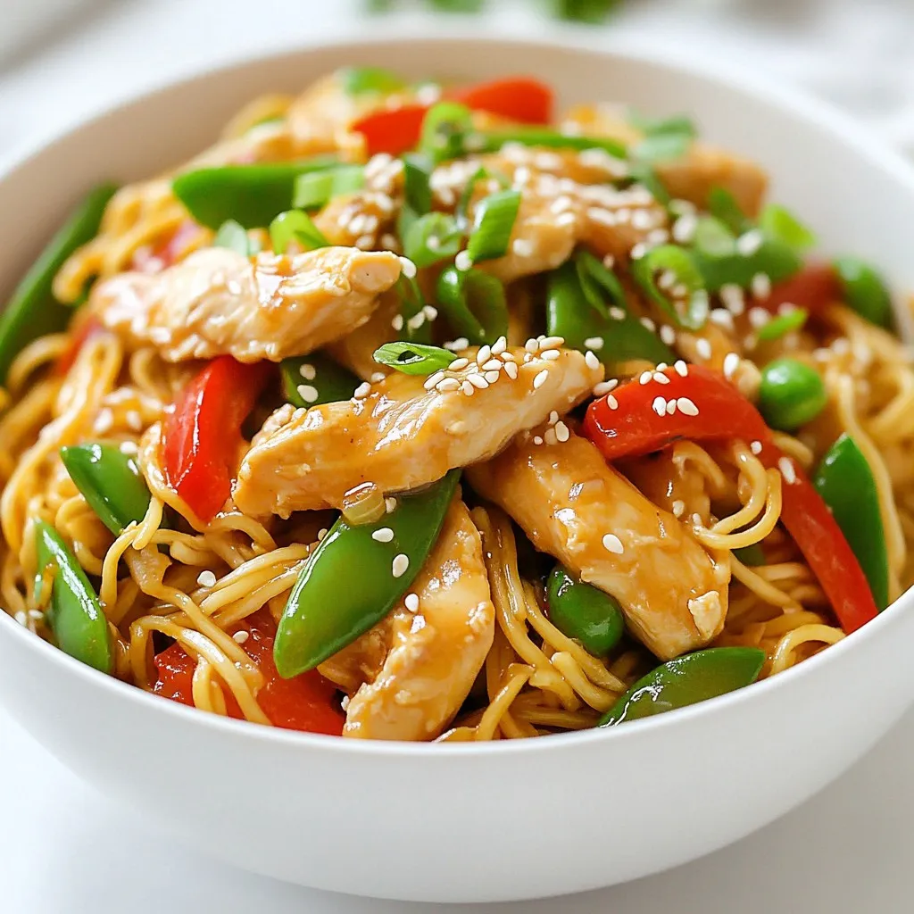 Sticky Garlic Chicken Noodles Tasty and Simple Recipe
