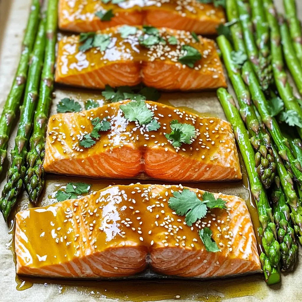 Sheet-Pan Honey Garlic Salmon Asparagus Delight