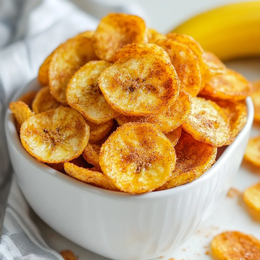 Air Fryer Cinnamon Banana Chips Crunchy Snack Treat