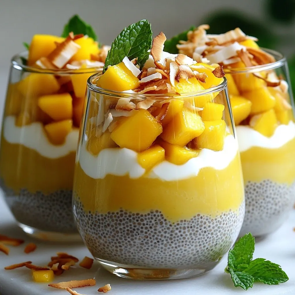 Ingredient Mango Coconut Chia Pudding Delightful Treat