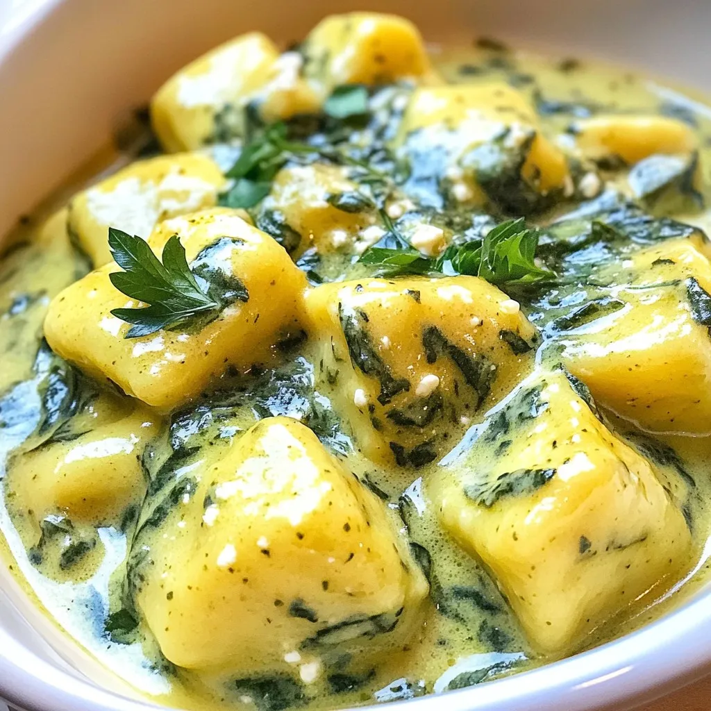 Creamy Spinach Feta Gnocchi Delicious Dinner Treat