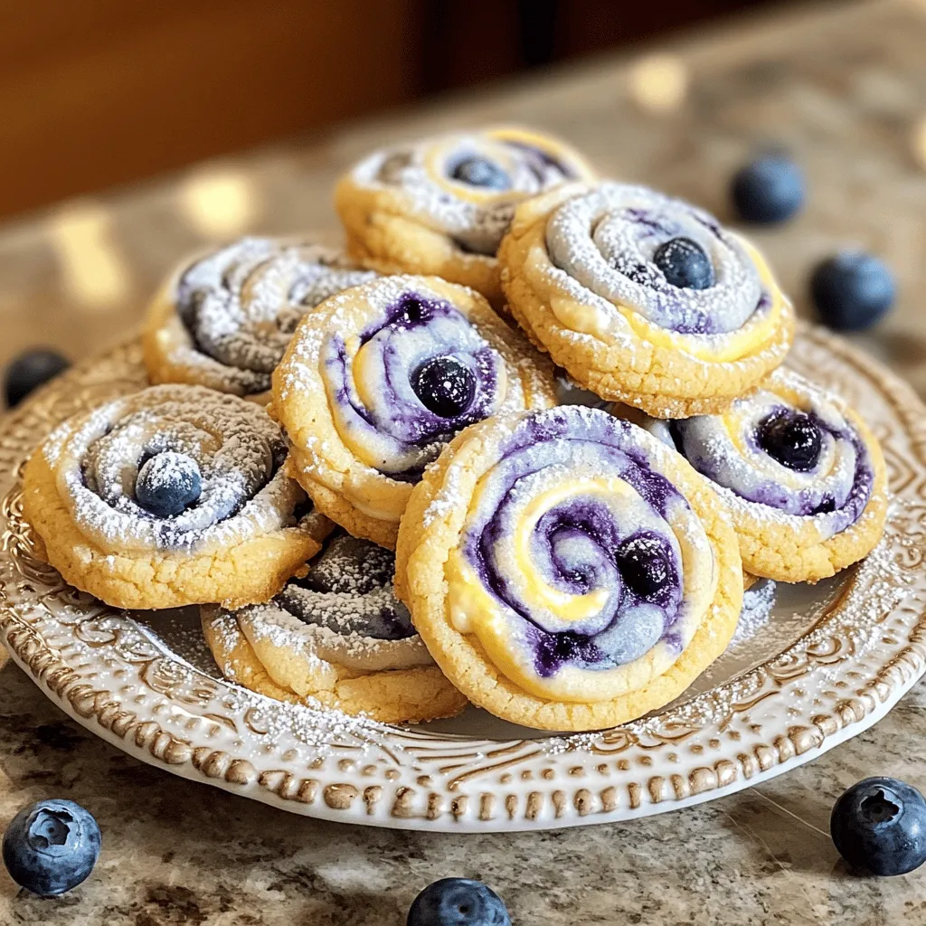 Delicious Blueberry Cheesecake Swirl Cookies Recipe