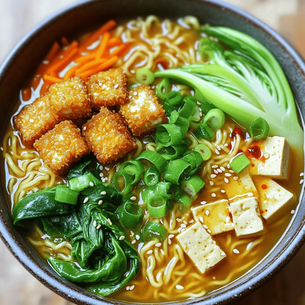 Miso Ginger Ramen with Crispy Tofu Savory Delight