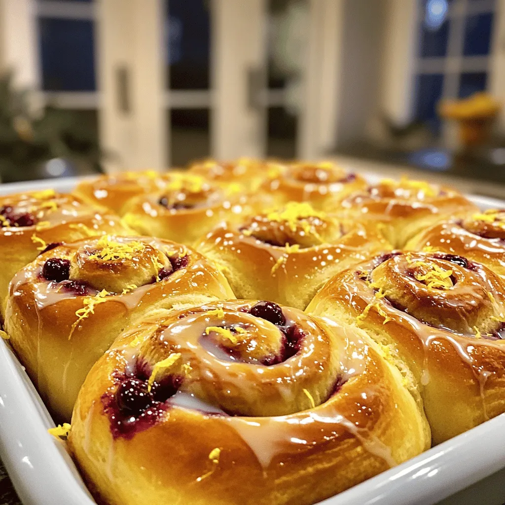 Huckleberry Lemon Sweet Rolls Delightfully Fluffy Treat