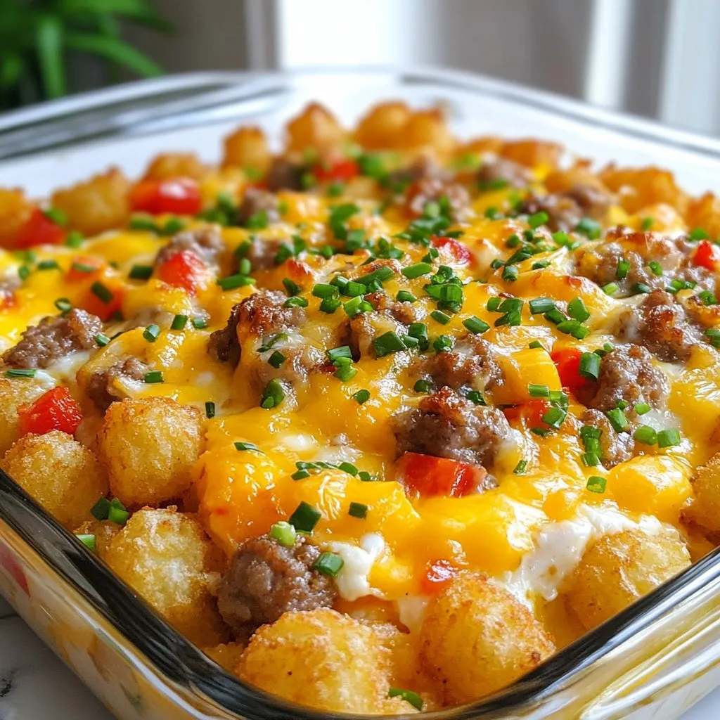 Tater Tot Sausage Breakfast Casserole Quick and Easy