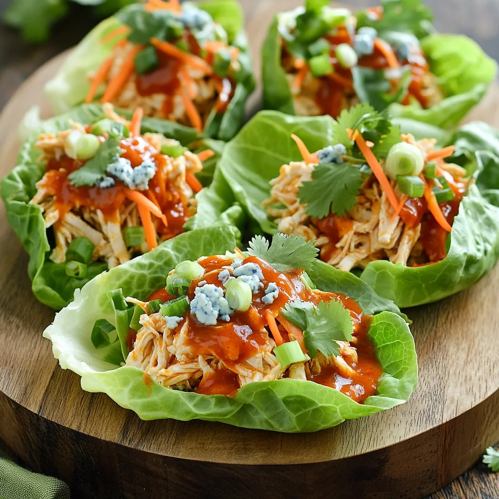 Satisfying Slow Cooker Buffalo Chicken Lettuce Wraps
