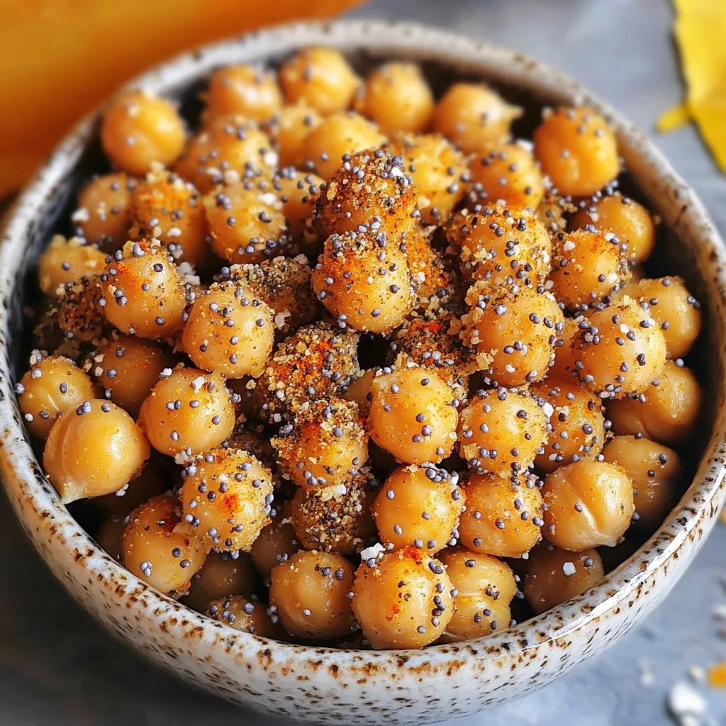 Air Fryer Everything Bagel Chickpeas Crunchy Snack