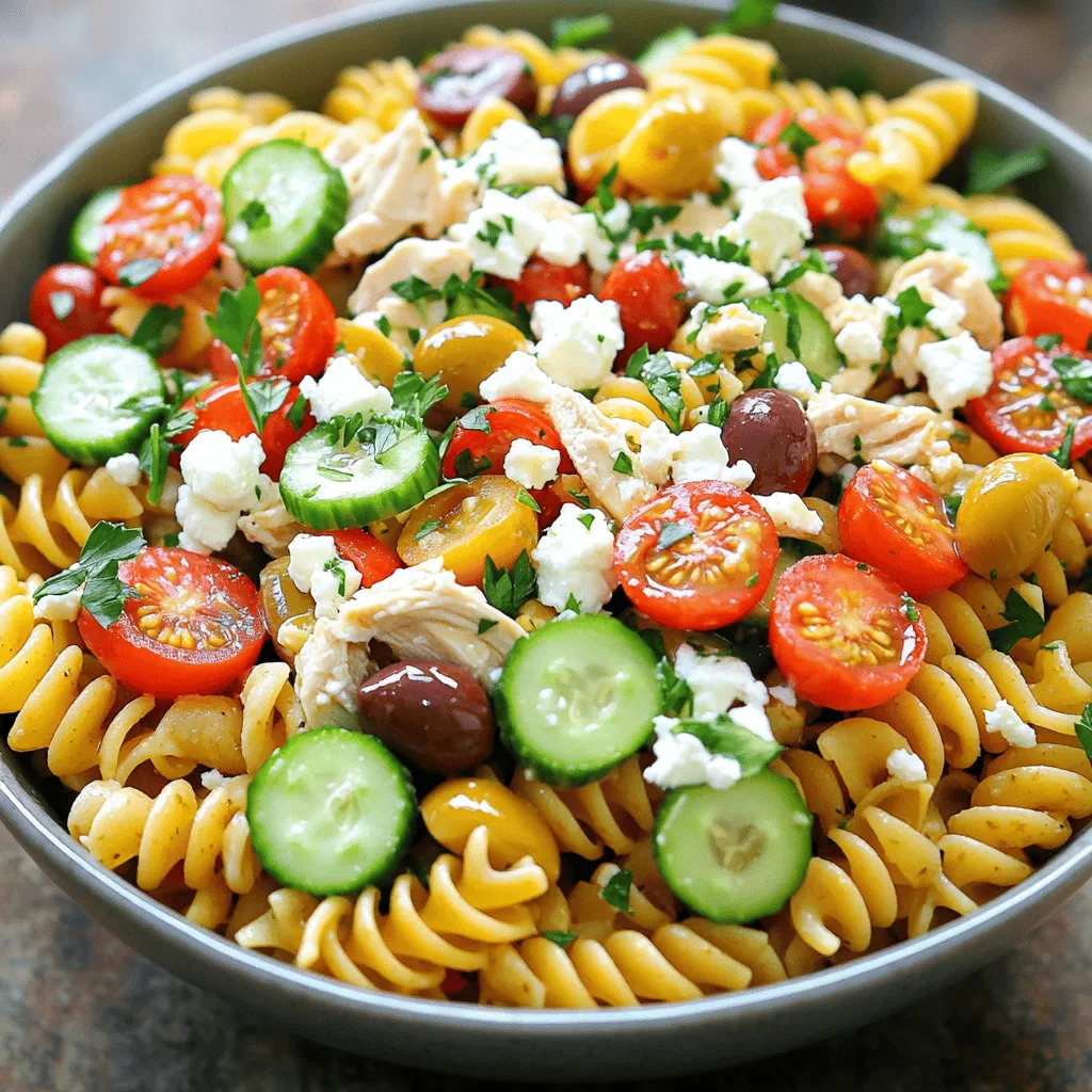 Mediterranean Chicken Pasta Salad Flavorful Delight