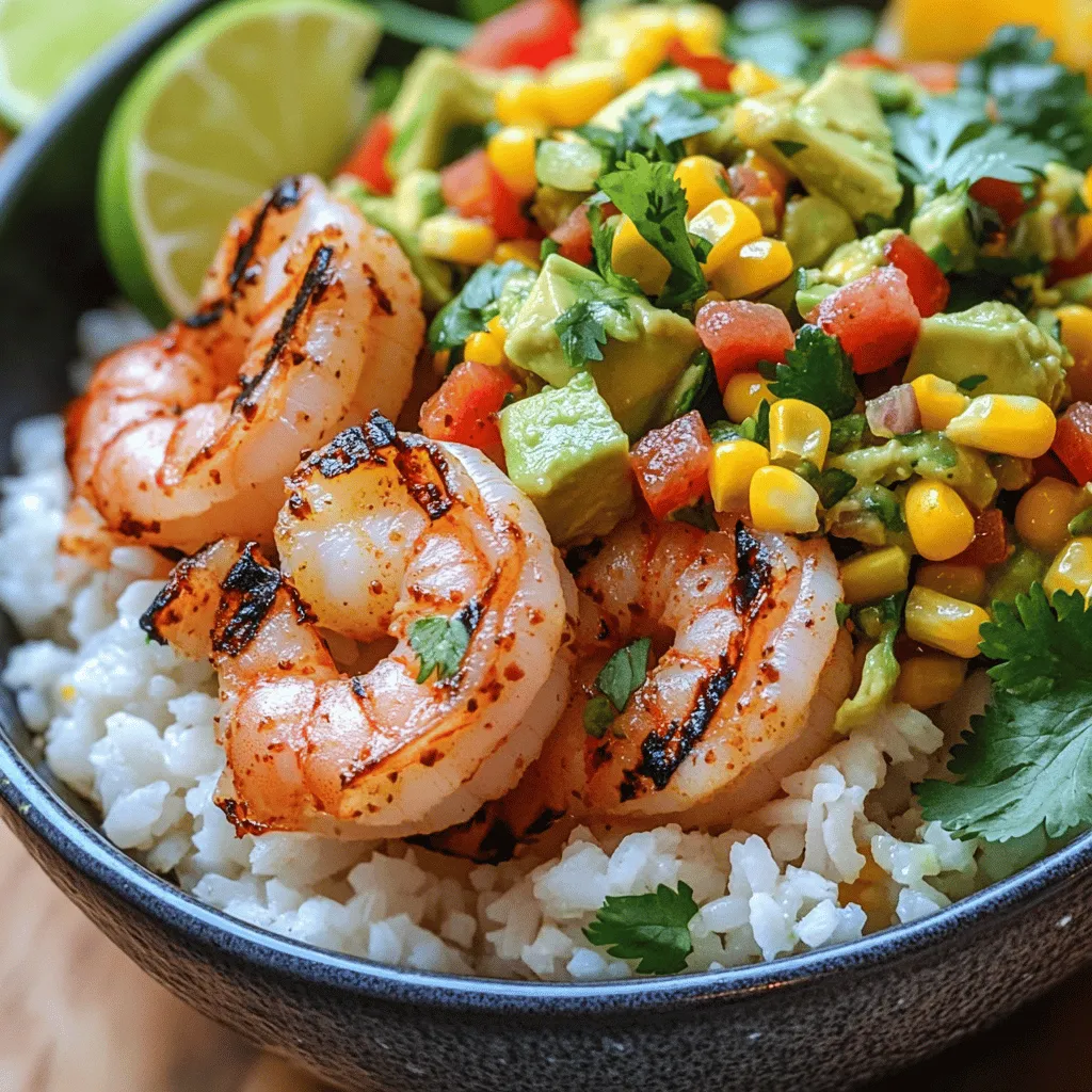 Grilled Shrimp Bowls with Avocado Corn Salsa Delight
