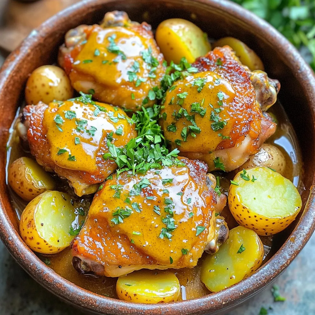 Slow Cooker Honey Mustard Chicken and Potatoes Delight