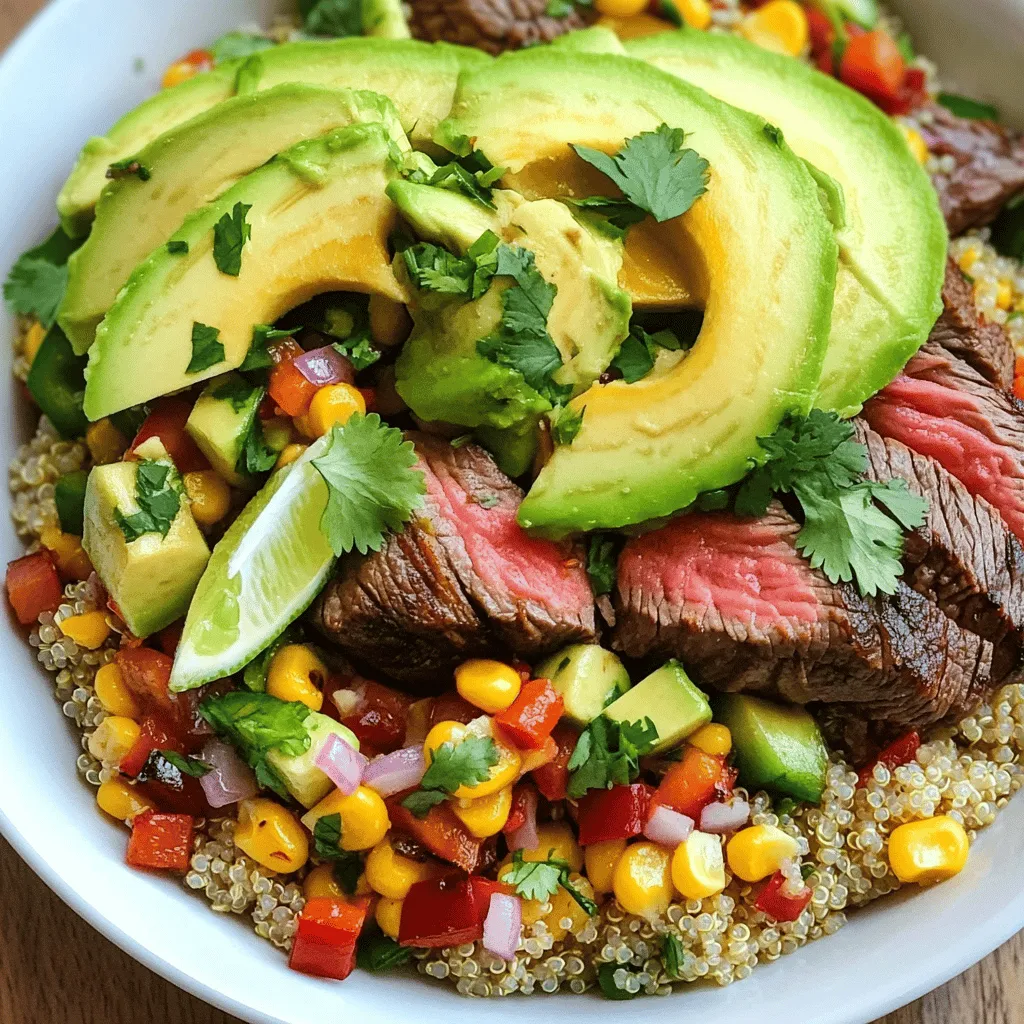 Steak, Avocado, and Roasted Corn Bowl Delight