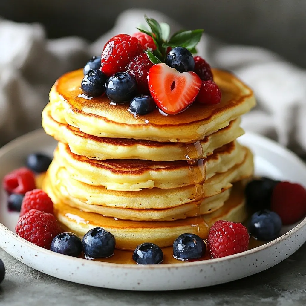 Fluffy Greek Yogurt Berry Pancakes Easy and Delicious