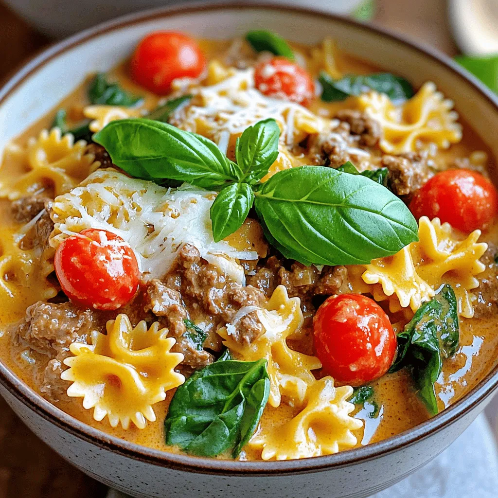 Creamy Beef and Bowtie Pasta Quick Dinner Delight
