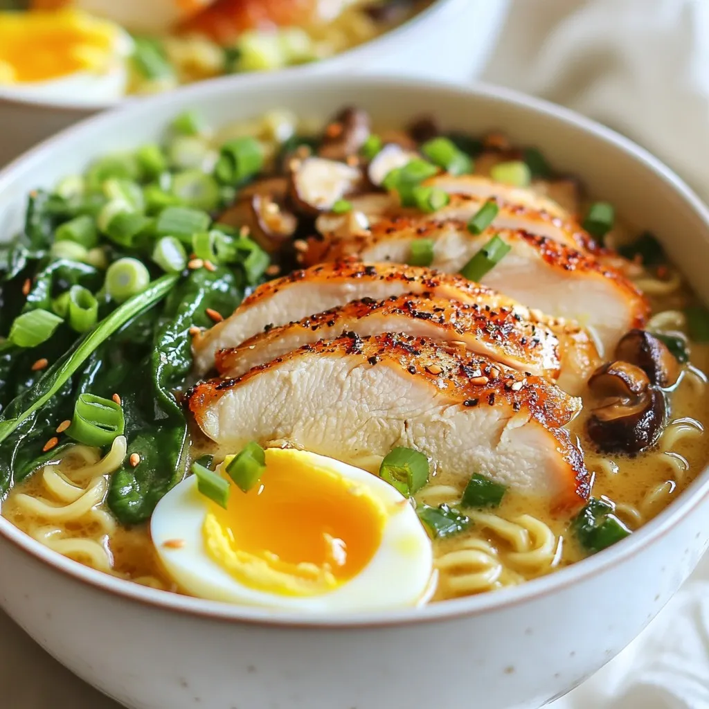 Creamy Garlic Chicken Ramen Bowls Delightful Dinner