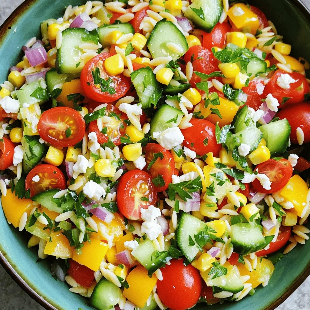 Vibrant Rainbow Orzo Salad Refreshing and Healthy Meal