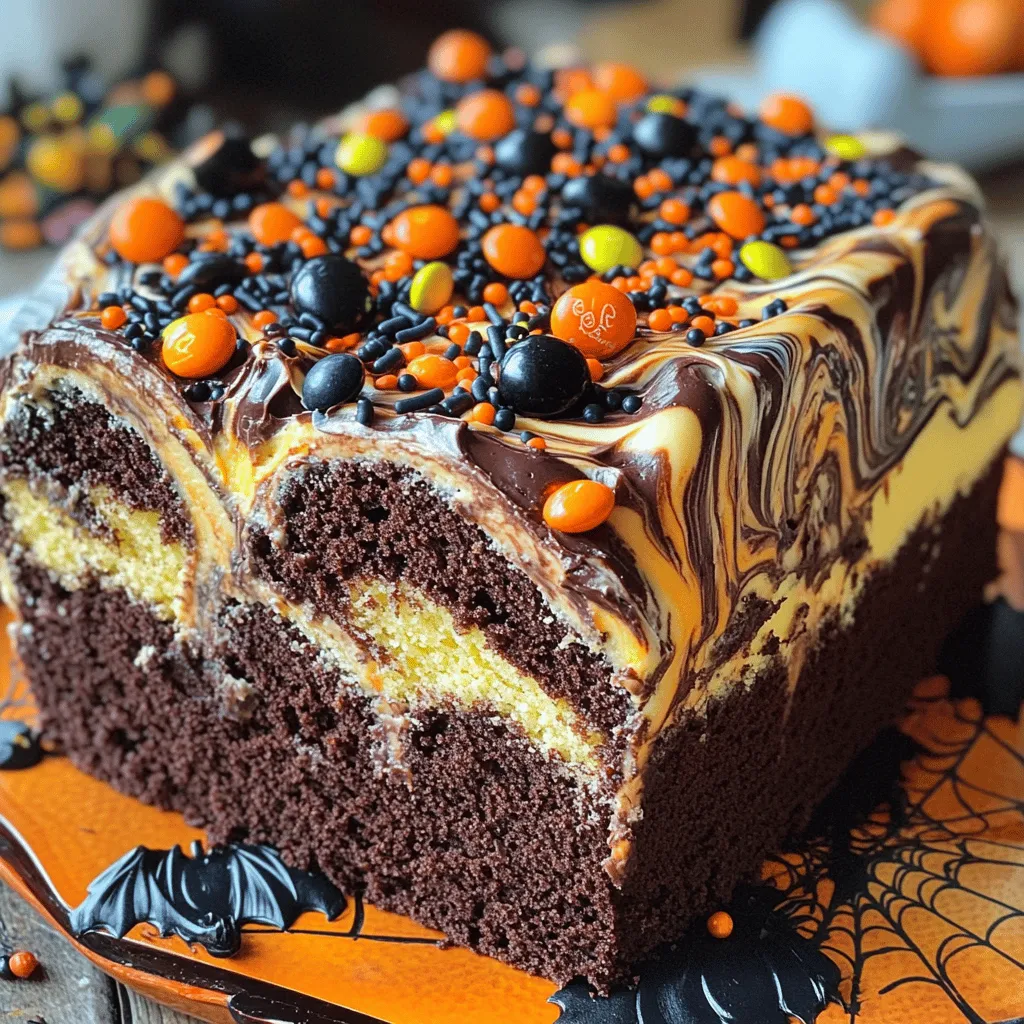 Spooky Halloween Marble Cake Easy and Fun Recipe