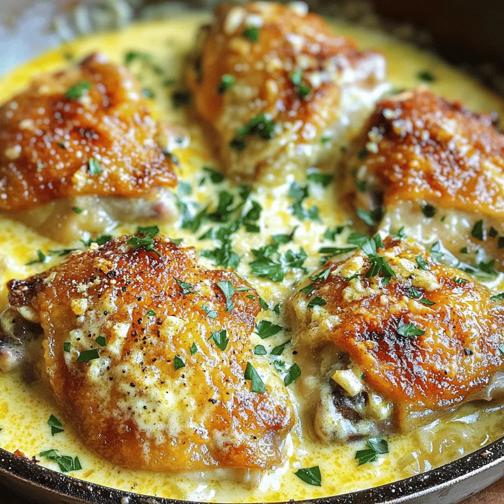 Creamy Garlic Parmesan Chicken Thighs Tasty Dinner Dish