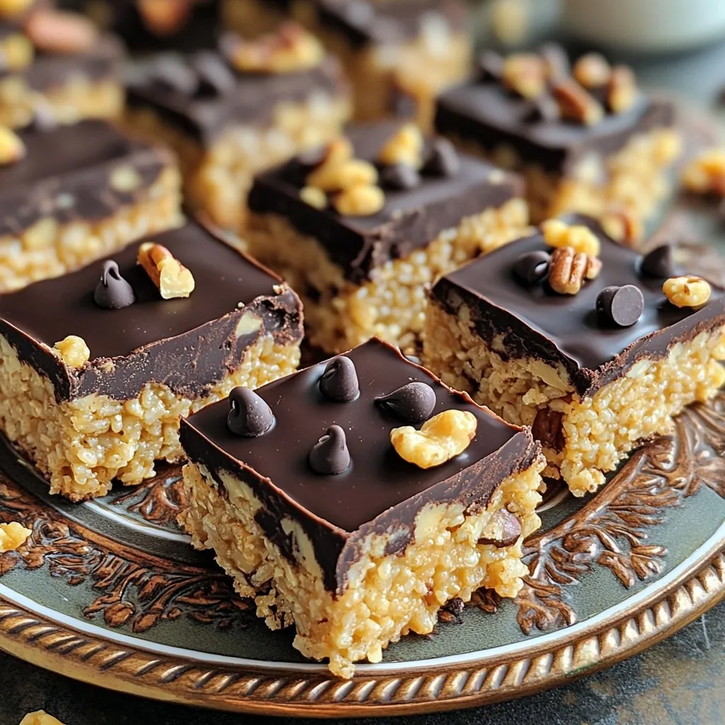 Chocolate Peanut Butter Crunch Bars No Bake Delight