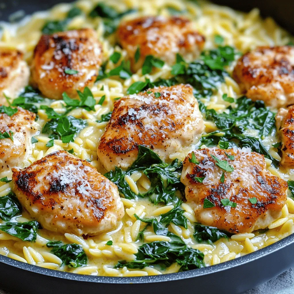 One-Pan Creamy Garlic Chicken Orzo Delightful Meal