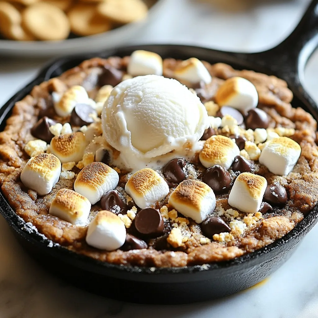 S’mores Chocolate Chip Skillet Cookie Delight