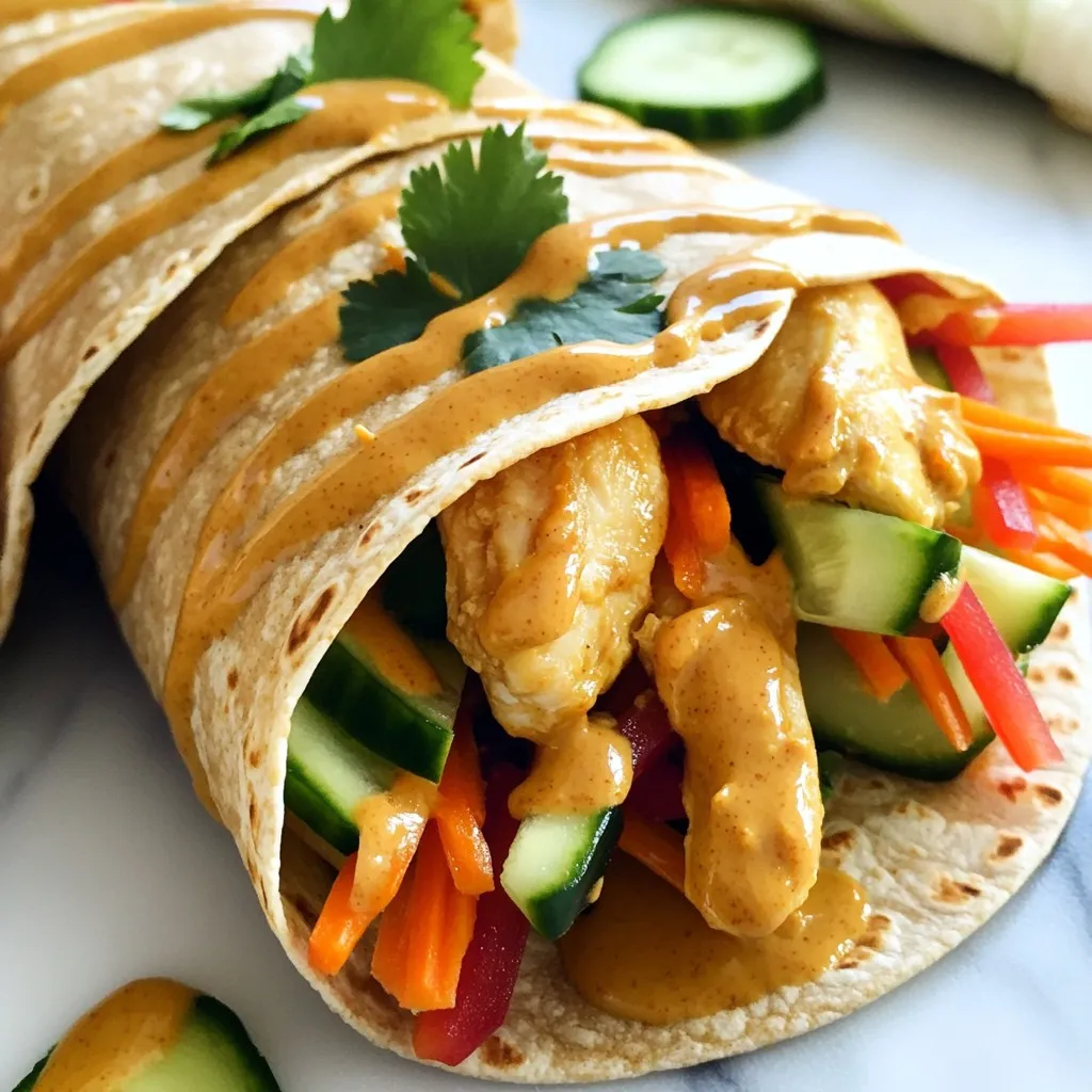 Minute Thai Peanut Chicken Wraps Healthy and Simple Meal