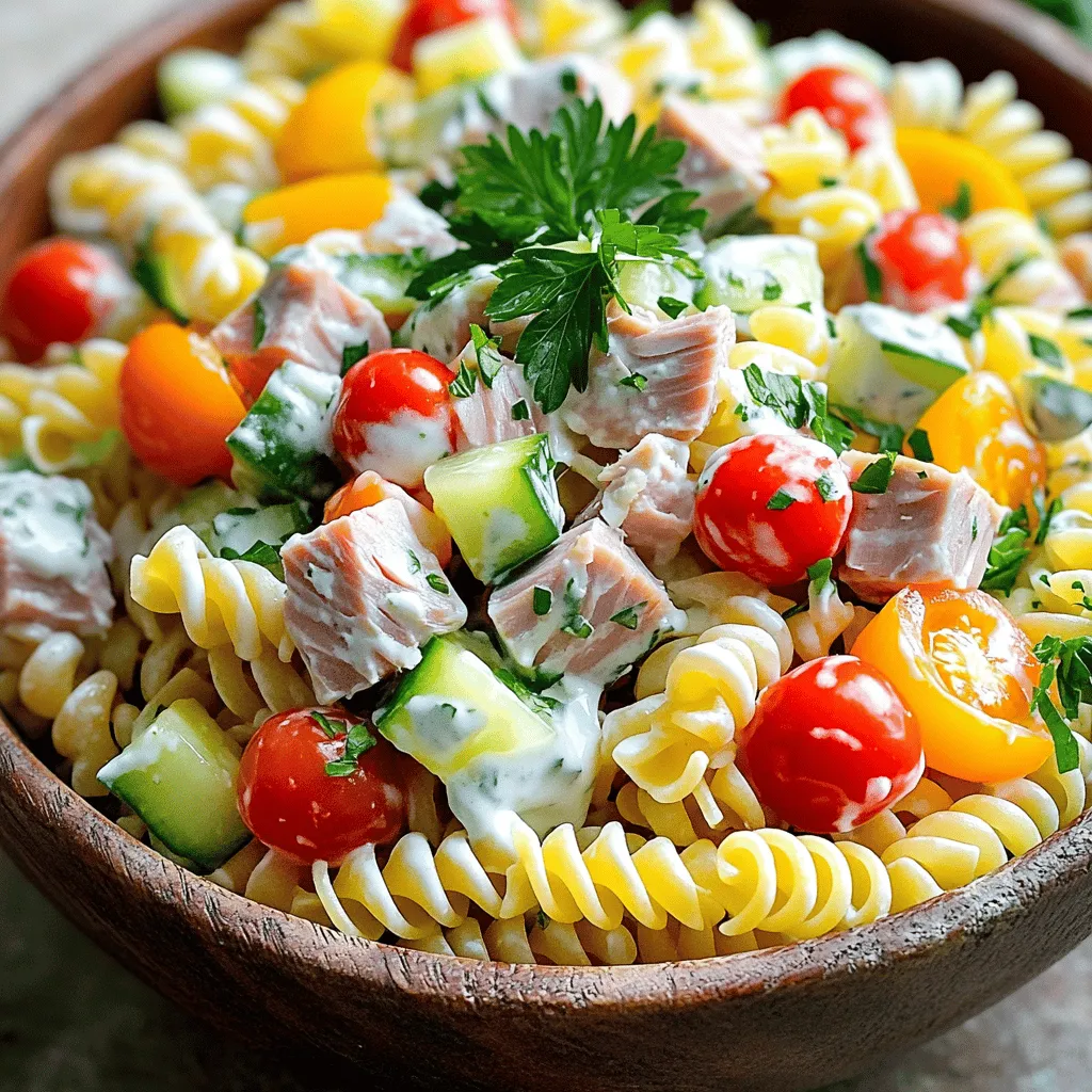 High Protein Tuna Pasta Salad Easy Healthy Recipe