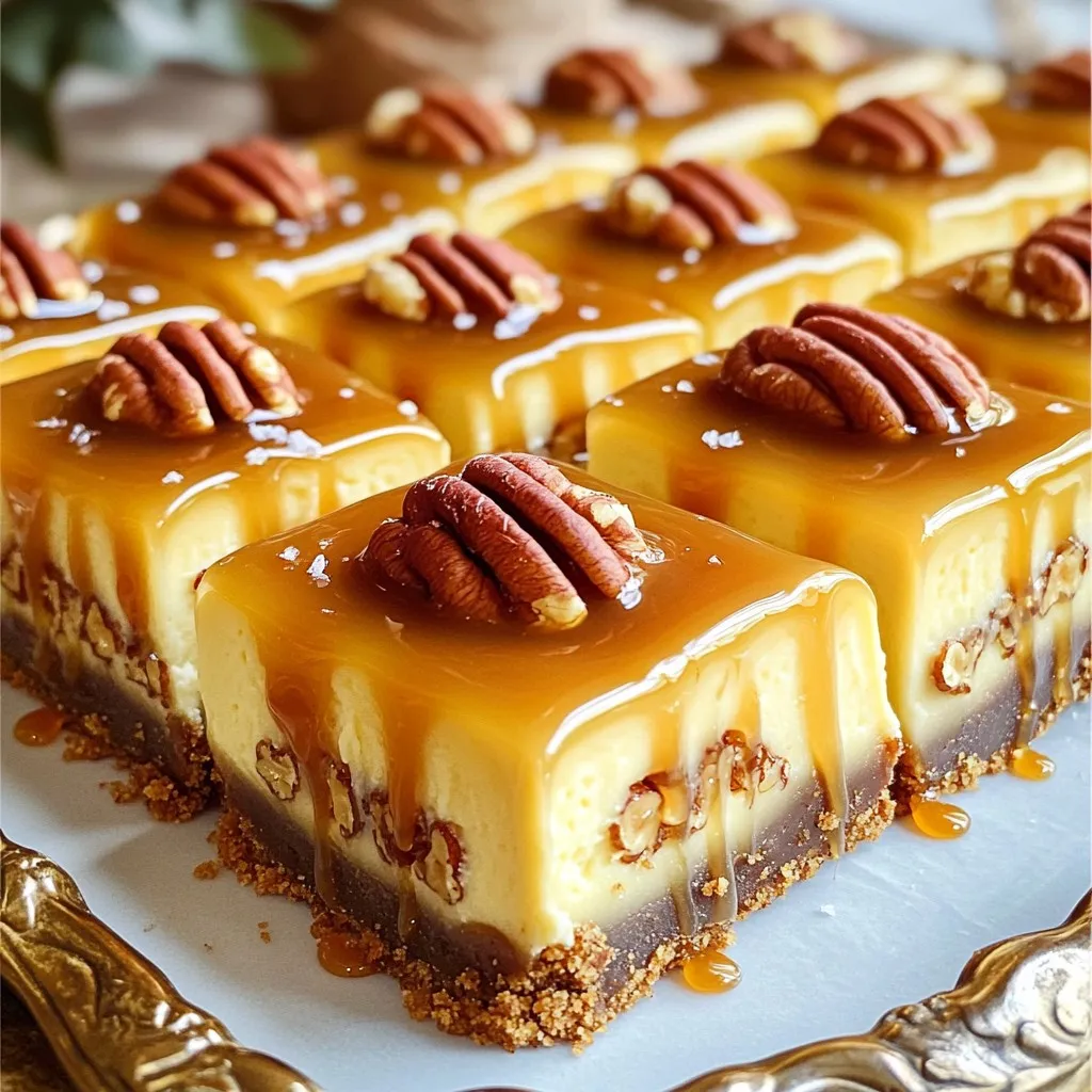 Caramel Pecan Turtle Cheesecake Bars Irresistible Treat