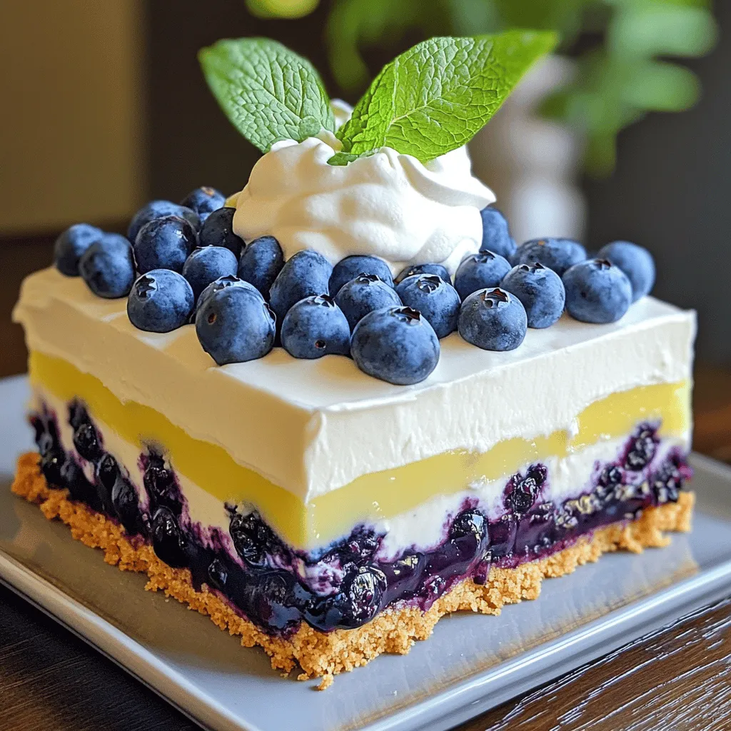 No Bake Lemon Blueberry Dessert Delightful Treat