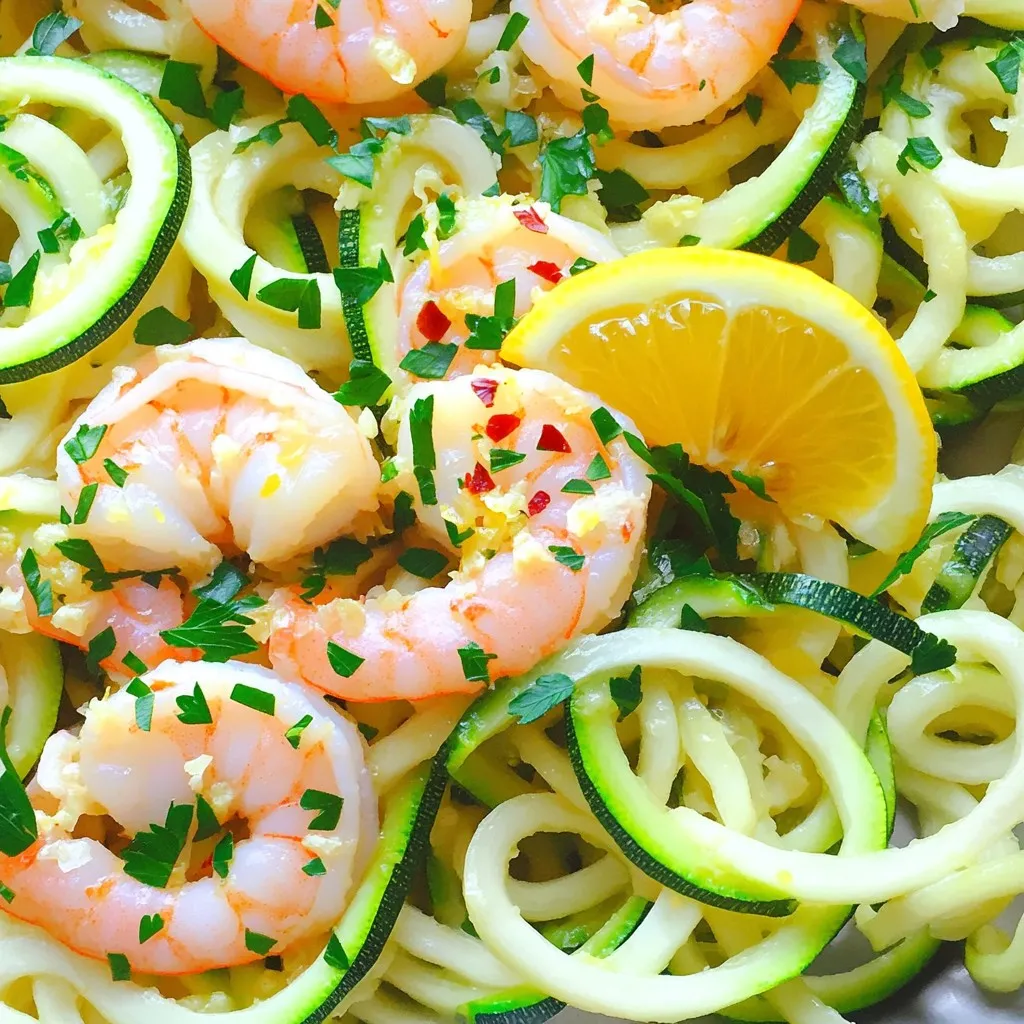 Minute Lemon Garlic Shrimp Zoodles Quick and Tasty Dish