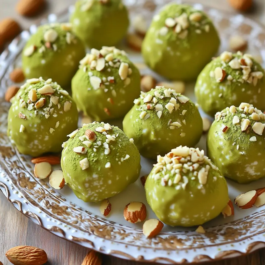 No-Bake Matcha White Chocolate Truffles Delight