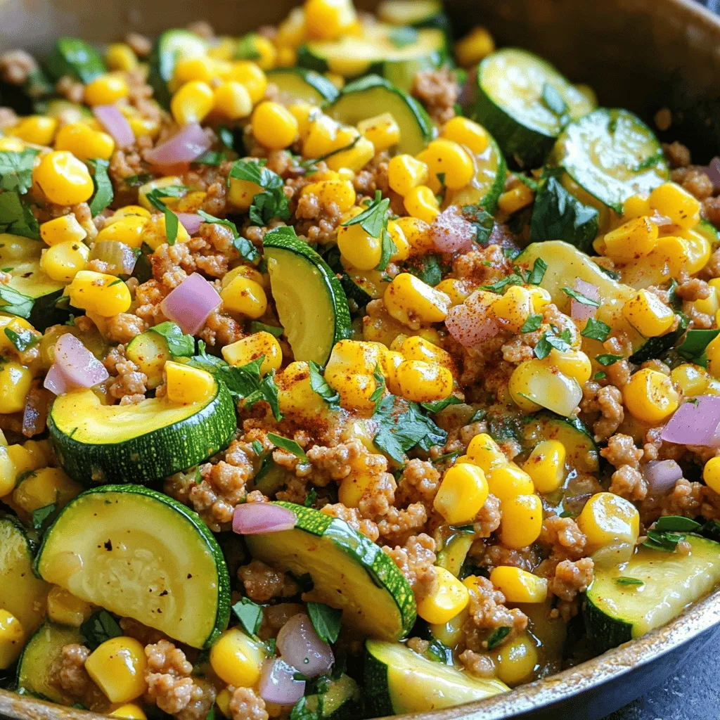 Ground Turkey Skillet with Zucchini and Corn Delight