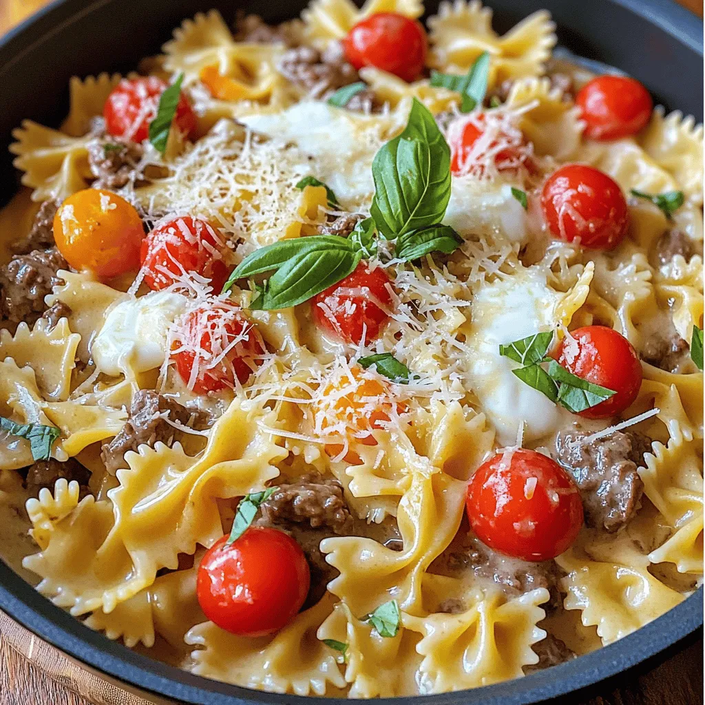 Creamy Beef and Bowtie Pasta Delightful Dinner Dish