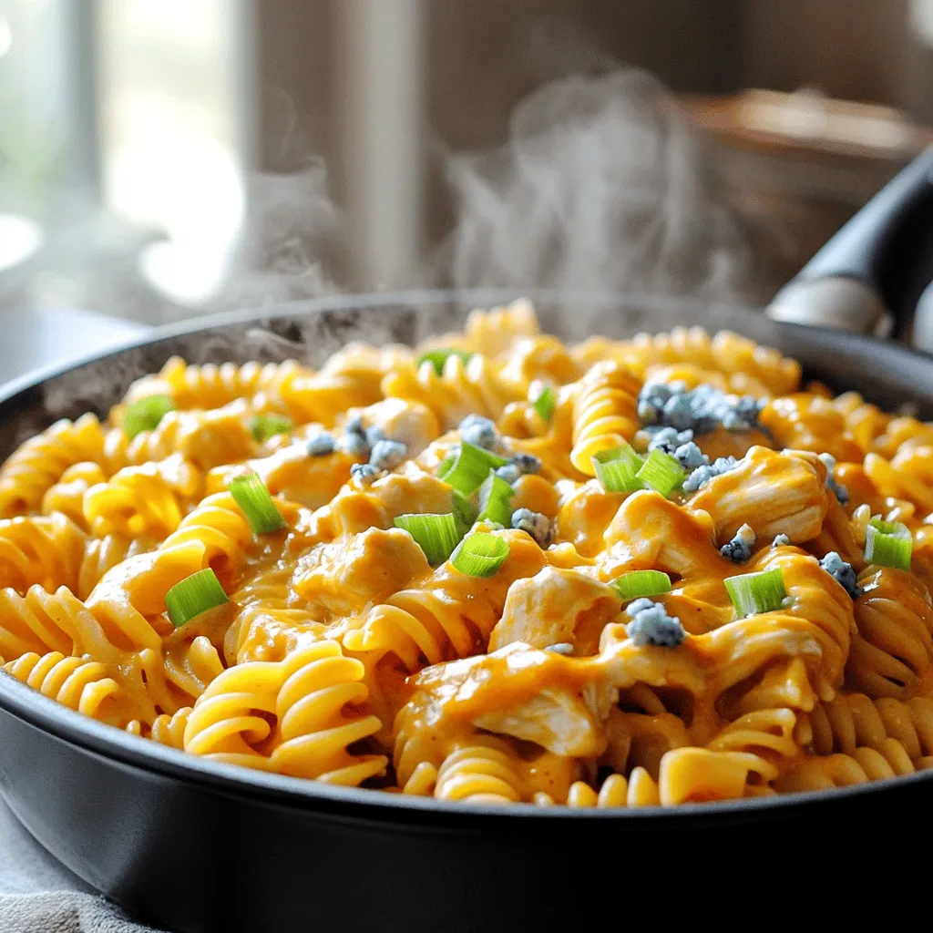 One-Pot Creamy Buffalo Chicken Pasta Delight