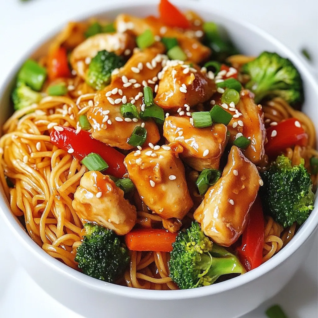 Sticky Garlic Chicken Noodles Flavorful Dinner Delight