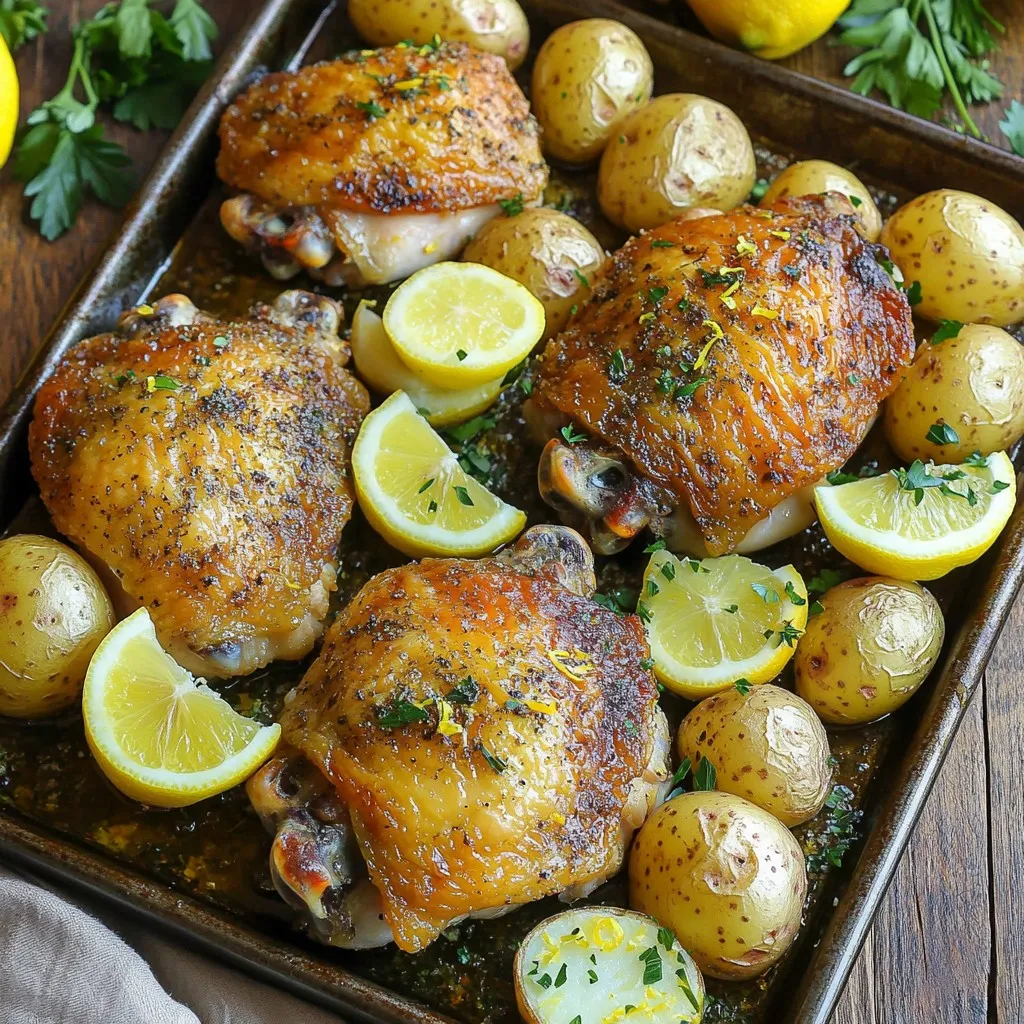 Sheet-Pan Greek Lemon Chicken &#038; Potatoes Delight