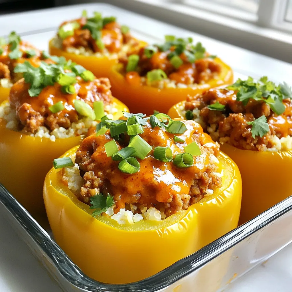 Whole30 Buffalo Chicken Stuffed Peppers Delight