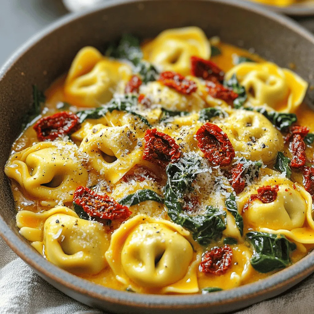Sun Dried Tomato Spinach Tortellini Skillet Delight