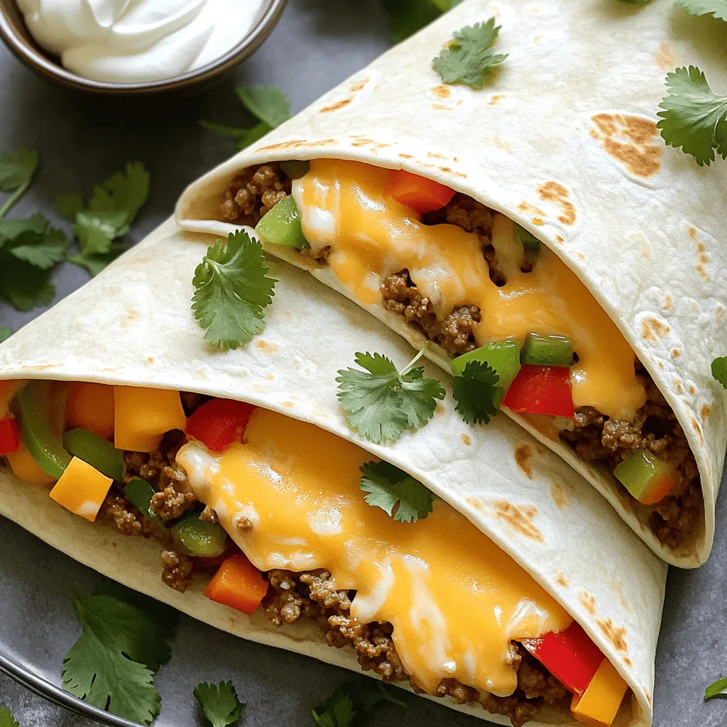 Cheesy Ground Beef Delight Wrap Simple and Tasty Meal