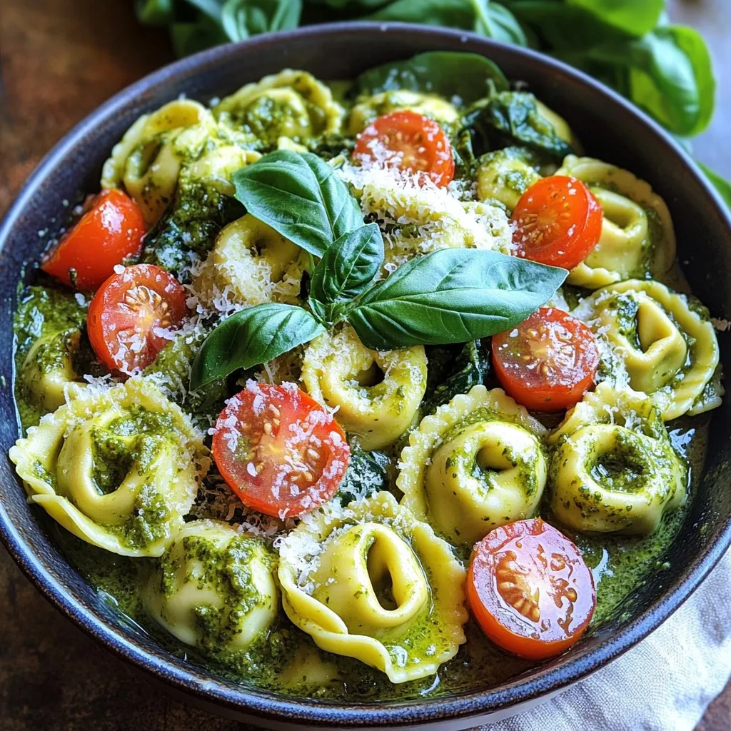 One-Pot Creamy Pesto Tortellini Quick and Easy Meal