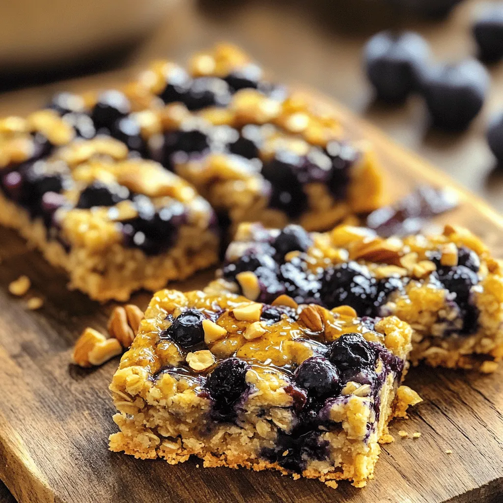 Blueberry Oatmeal Breakfast Bars Tasty and Healthy Snack