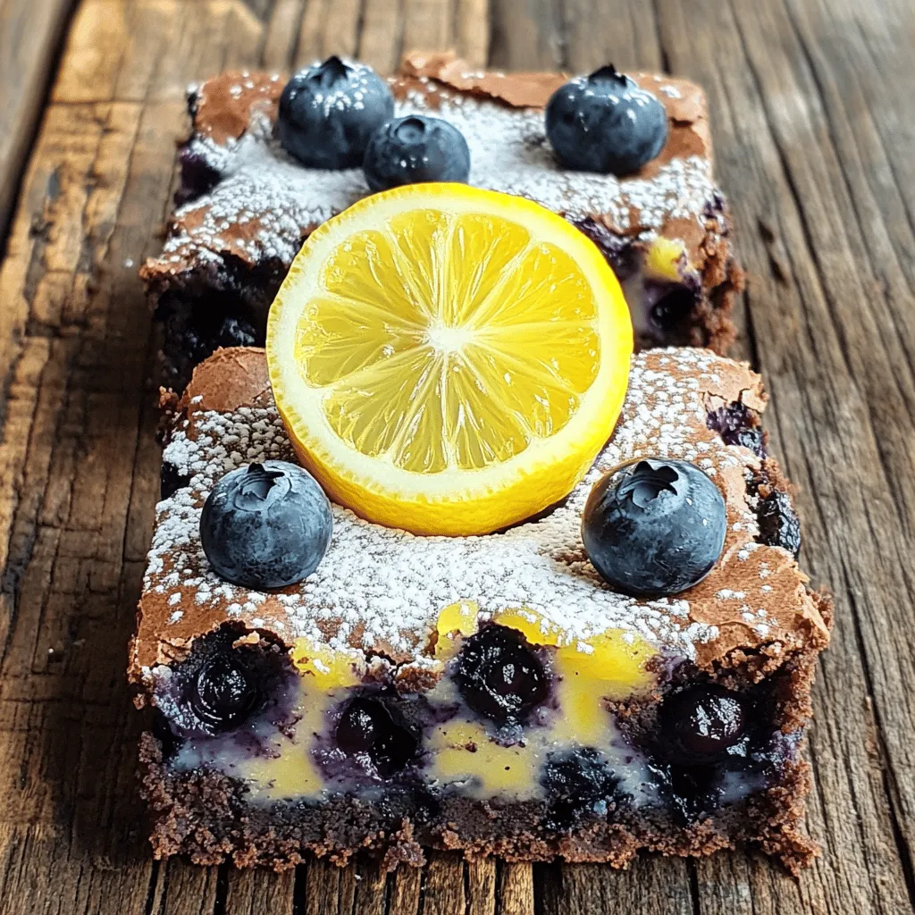 Blueberry Lemon Brownies Delicious Dessert Delight