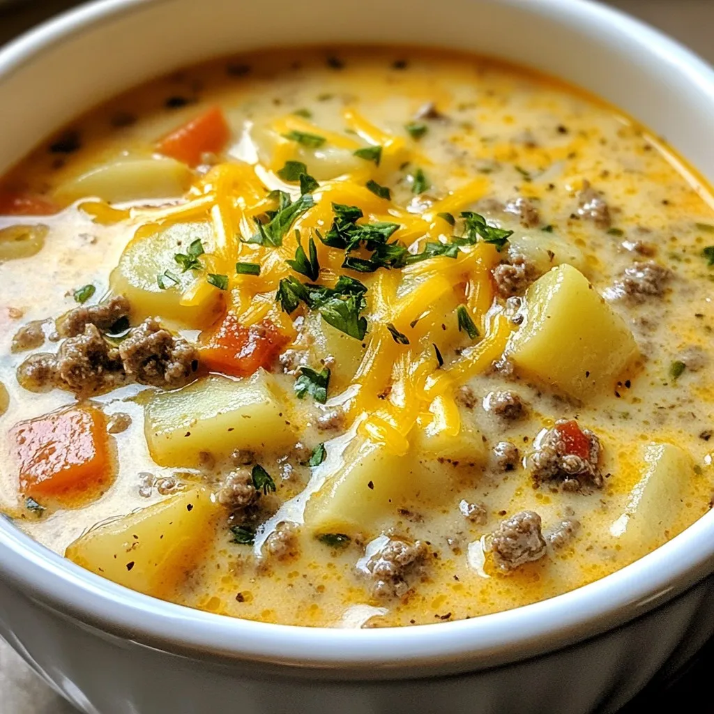 Cheeseburger Soup Comforting and Easy Weeknight Meal