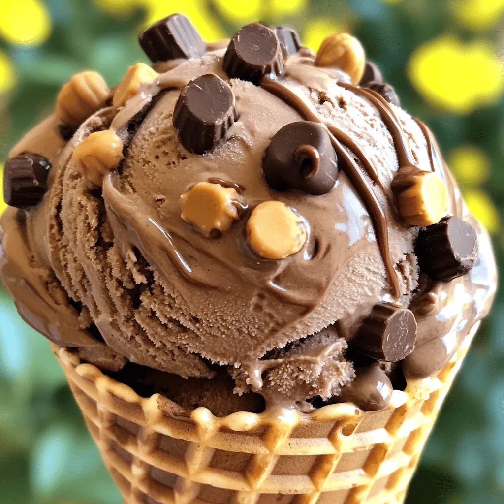 No-Churn Chocolate Peanut Butter Cup Ice Cream Treat