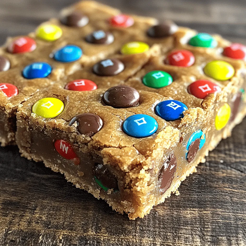Chewy Brown Butter M&#038;M Cookie Bars Delightful Treat