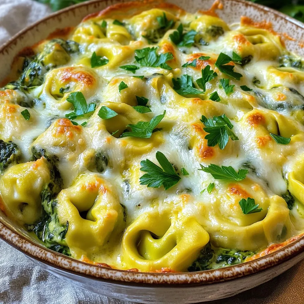 Creamy Spinach Artichoke Tortellini Bake Delight