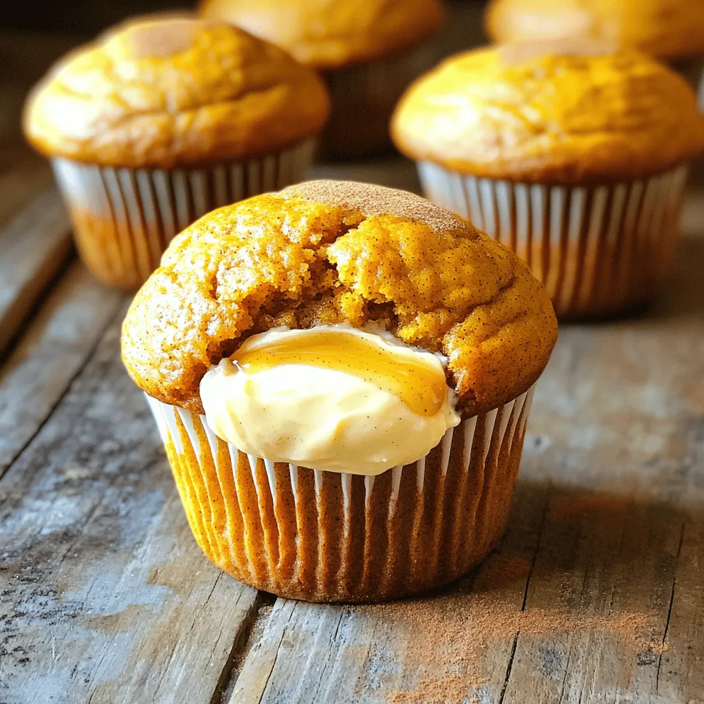 Pumpkin Muffins with Maple Cream Cheese Filling Delight