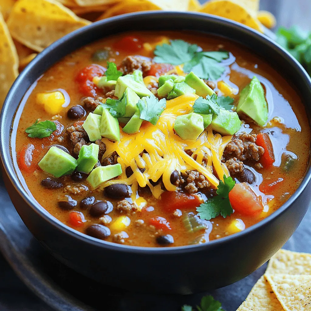 Ground Beef Enchilada Soup Bursting with Flavor