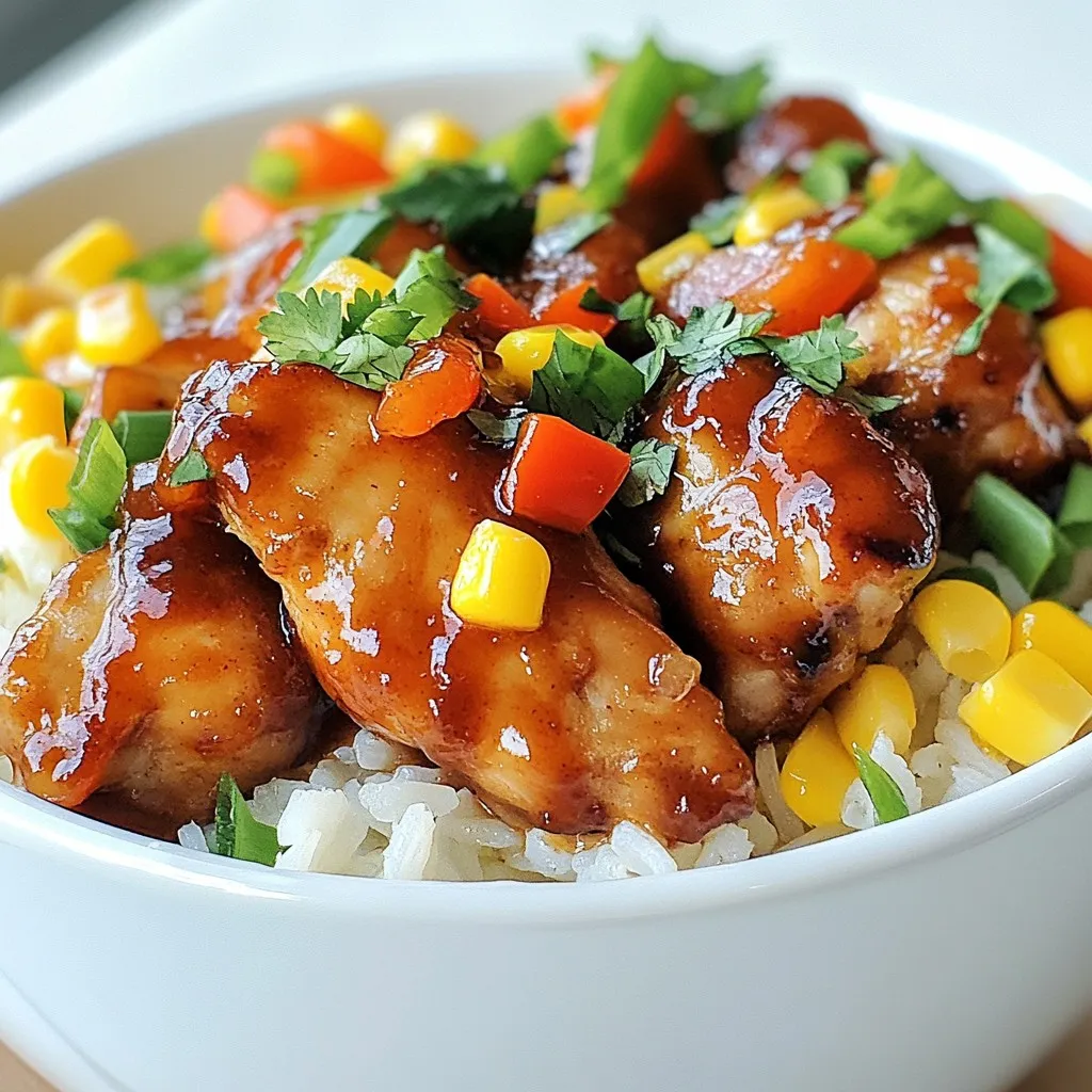 Honey BBQ Chicken Rice Bowls Tasty and Simple Meal
